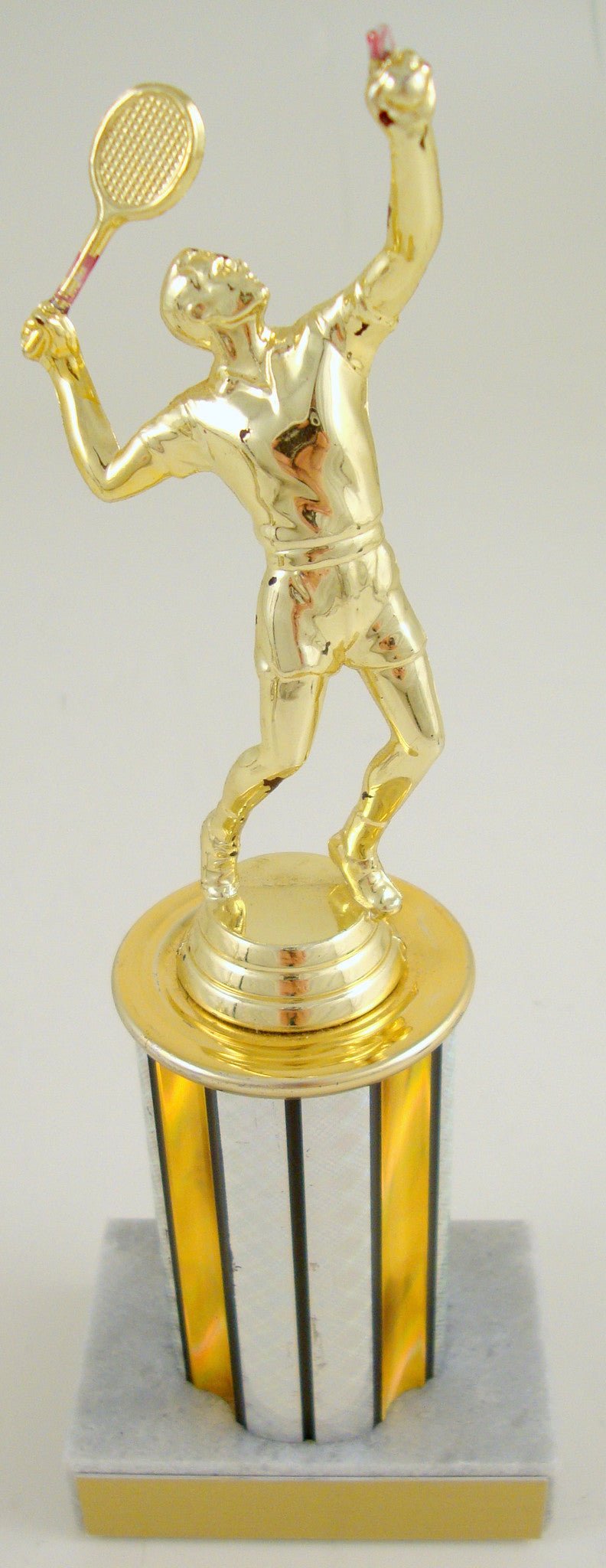 Tennis Trophy With Round Column on Marble Base-Trophies-Schoppy's Since 1921