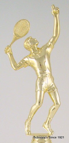 Tennis Cup Trophy on Black Marble and Wood Base-Trophies-Schoppy's Since 1921