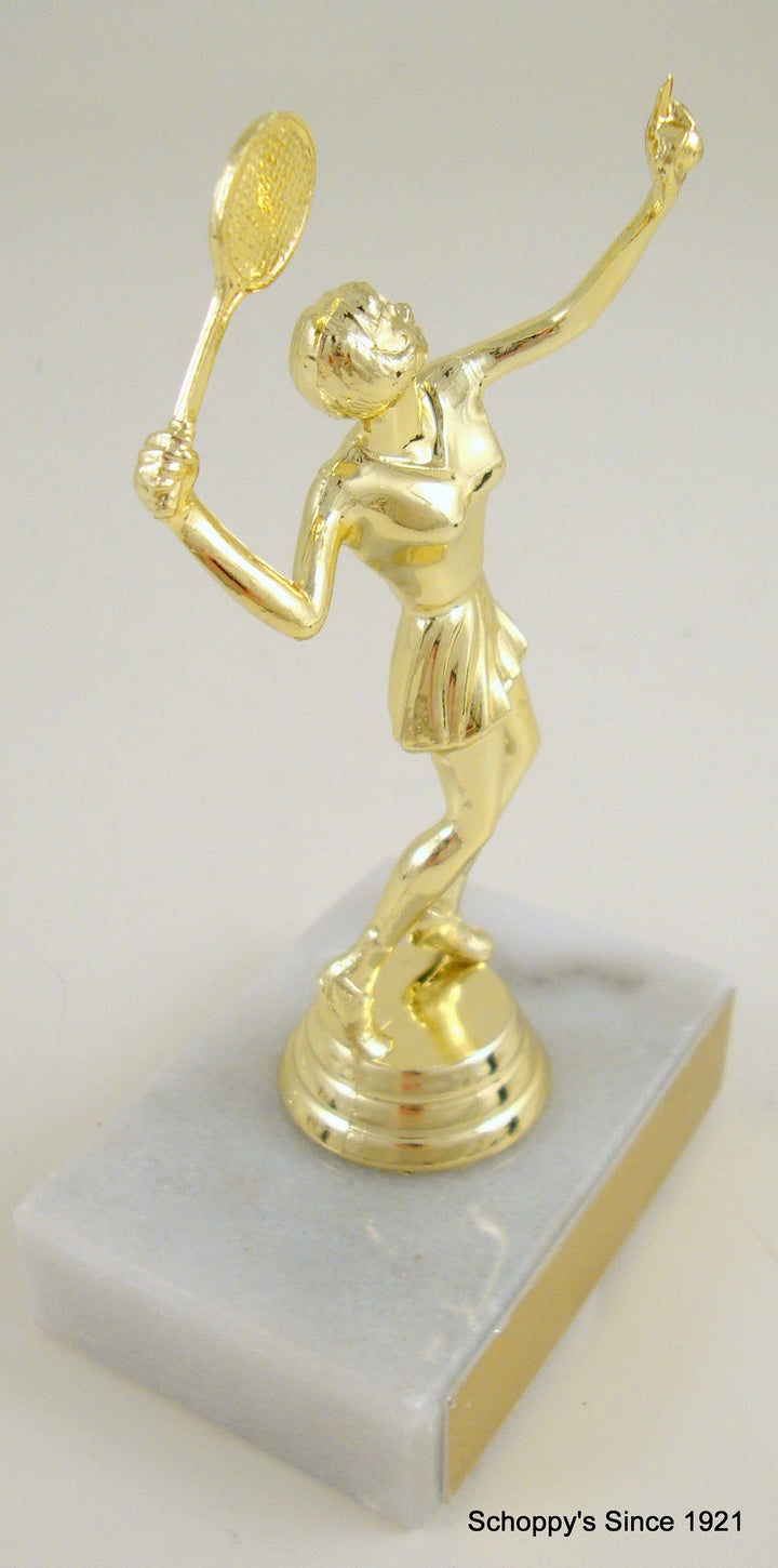 Tennis Trophy on Marble Base-Trophies-Schoppy's Since 1921