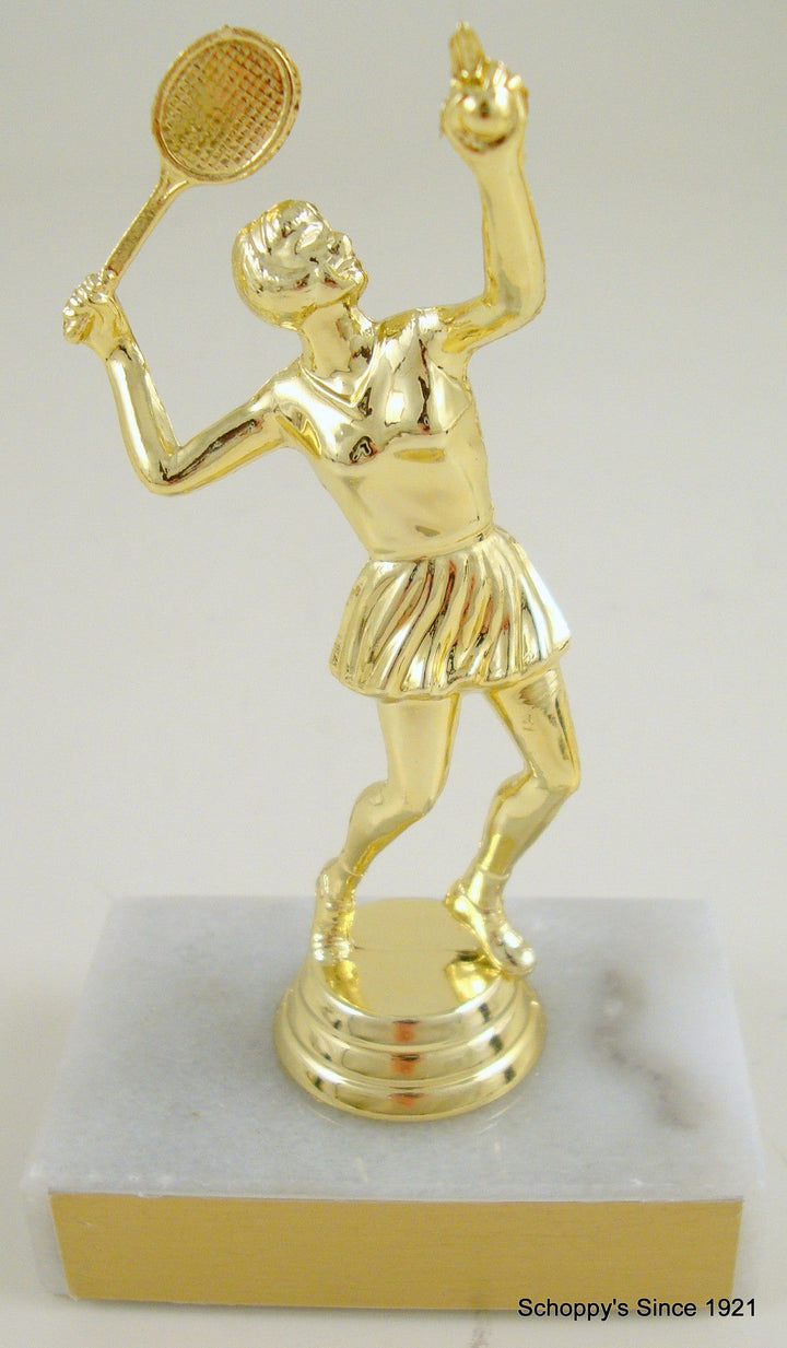 Tennis Trophy on Marble Base-Trophies-Schoppy's Since 1921