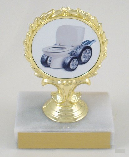 Toilet Bowl Racing Logo Trophy - Schoppy's Since 1921