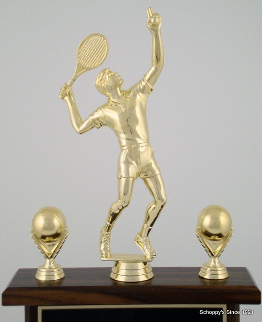 Topper Tennis Perpetual Trophy SPT - 8 inch Tennis gold tone finish trophy figure