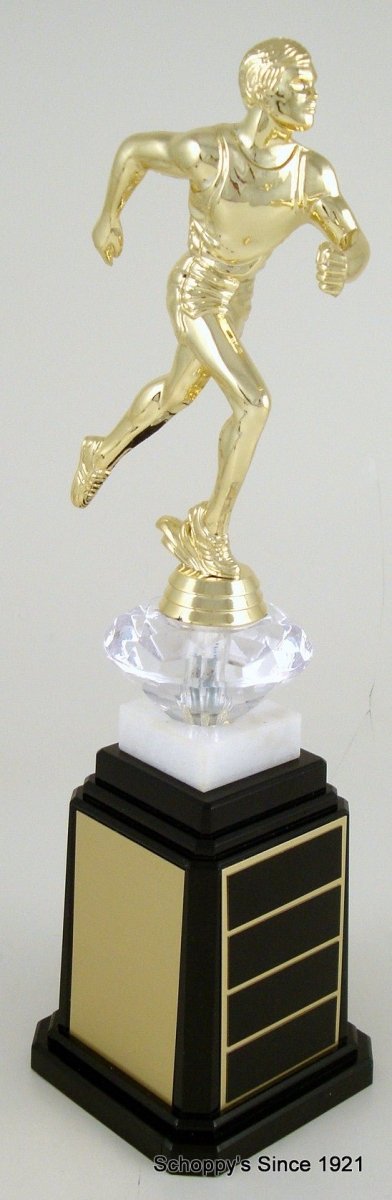 Track Runner Figure Tower Base Trophy - Schoppy's Since 1921