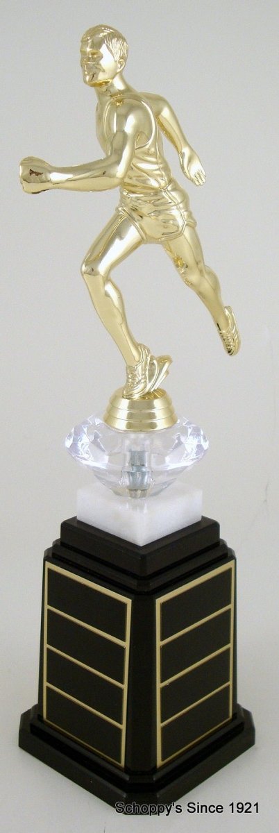 Track Runner Figure Tower Base Trophy - Schoppy's Since 1921