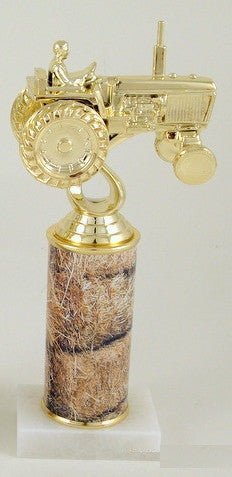 Tractor Hay Bale Custom Column Trophy - Schoppy&