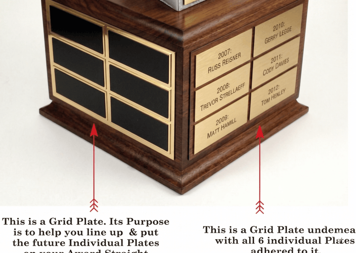 Tractor Trailer Truck Personalized Perpetual Trophy on Wood Base - Schoppy&
