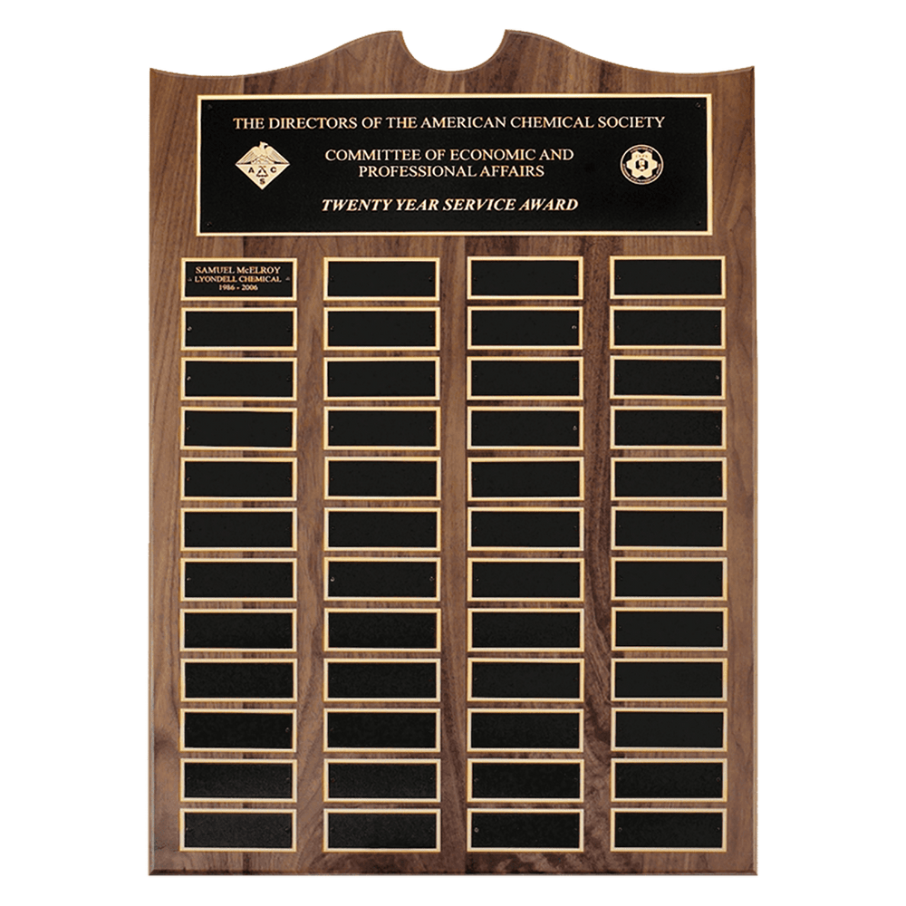 Traditional Walnut Perpetual Plaque With Extra Large Individual Plates - Schoppy's Since 1921