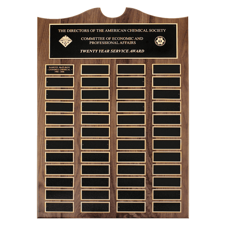 Traditional Walnut Perpetual Plaque With Extra Large Individual Plates - Schoppy's Since 1921