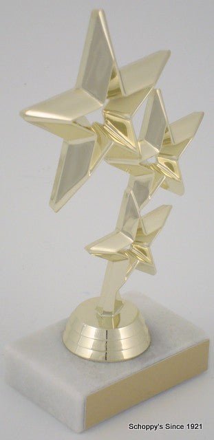 Triple Star on Marble Base-Trophies-Schoppy's Since 1921