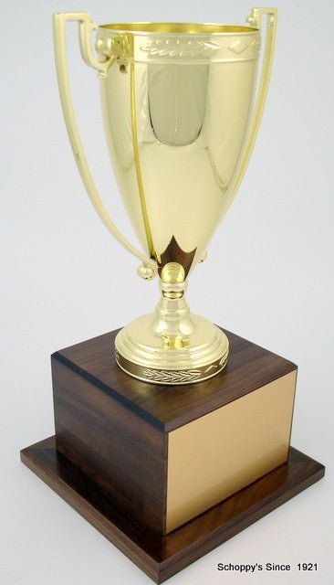 Trophy Cup - Large Gold Metal on Walnut Base - Schoppy's Since 1921