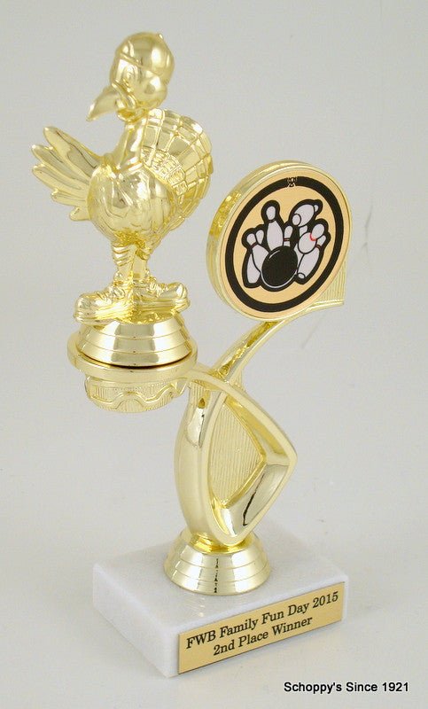 Turkey Bowler Offset Riser Trophy on Marble Base-Trophies-Schoppy's Since 1921