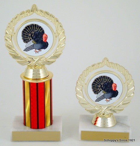 Turkey Trophy on 3" Column-Trophies-Schoppy's Since 1921