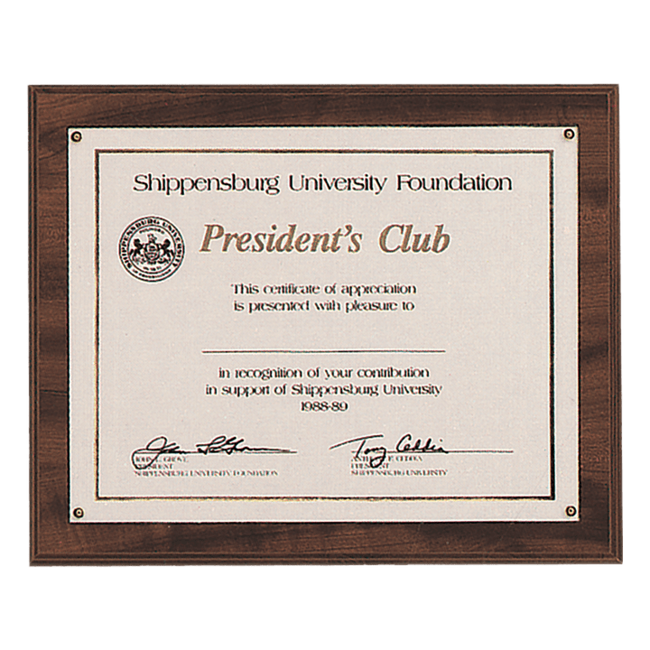 Veneer Certificate Plaque 10½" x 13" - Schoppy's Since 1921