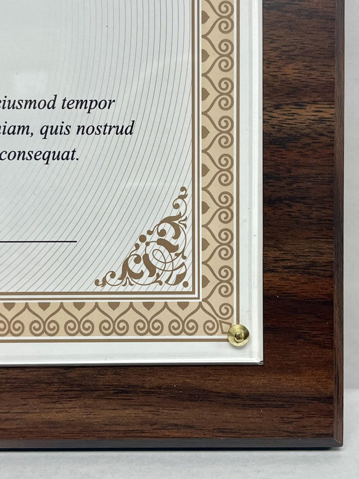 Veneer Certificate Plaque 10½" x 13" - Schoppy's Since 1921