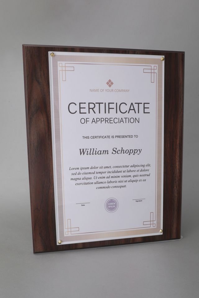 Veneer Proclamation Plaque for Legal Size and Larger Documents - Schoppy's Since 1921