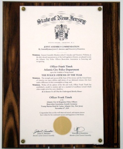 Veneer Proclamation Plaque for Legal Size Documents - Schoppy's Since 1921