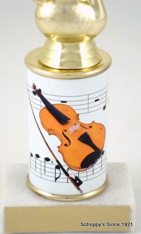 Violin Trophy with Custom Round Column-Trophies-Schoppy's Since 1921