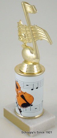 Violin Trophy with Custom Round Column-Trophies-Schoppy's Since 1921