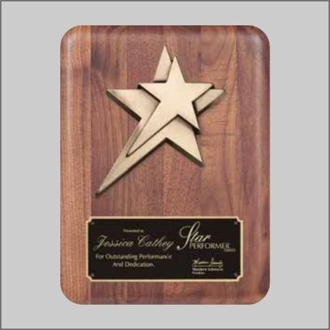 Walnut Plaque with Double Star Casting - Schoppy's Since 1921