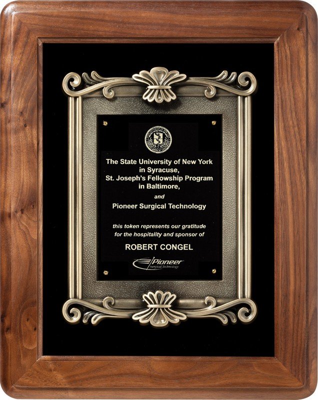 Walnut Plaque with Metal Cast Frame - Schoppy's Since 1921