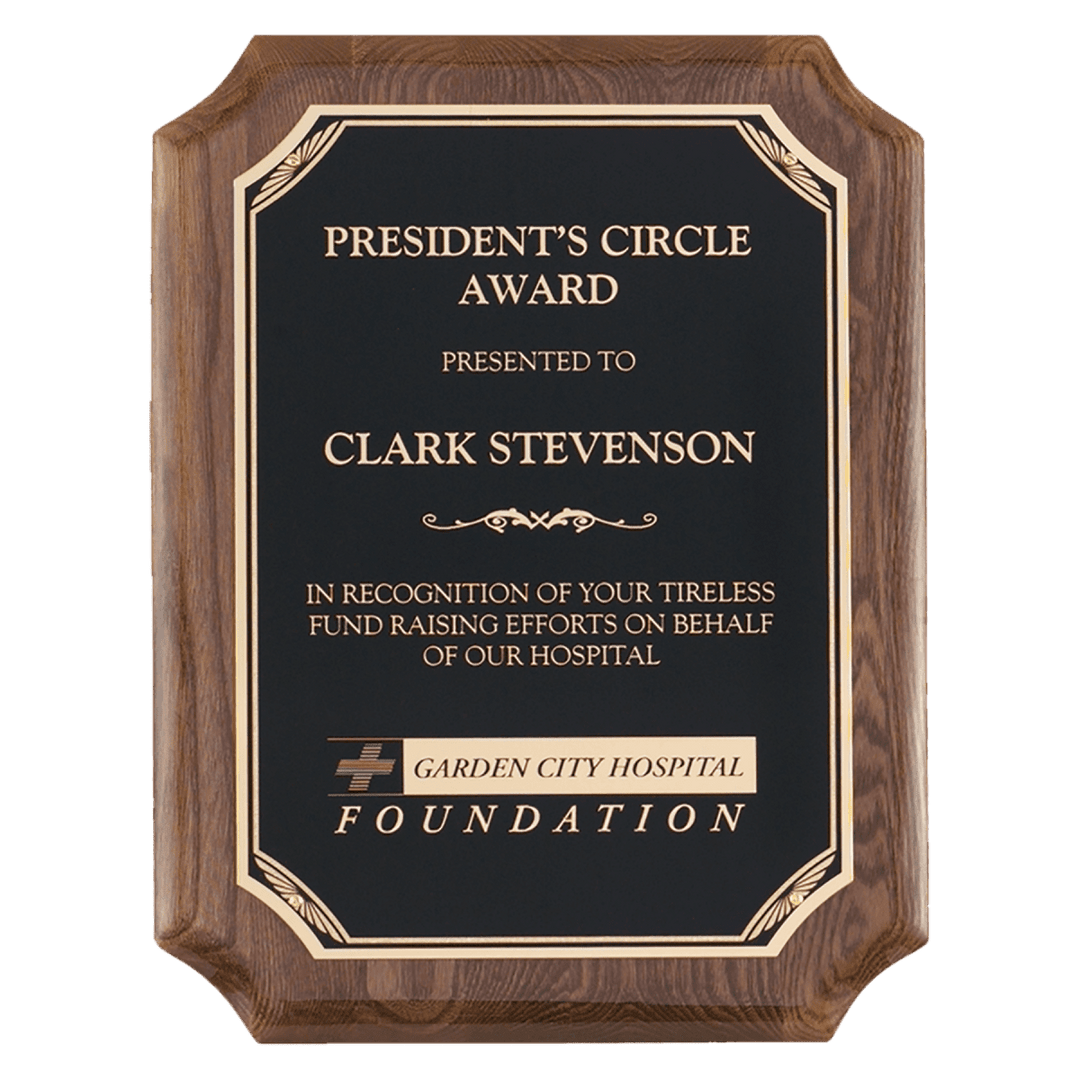 Walnut Stained Piano Finish Plaque - Schoppy's Since 1921