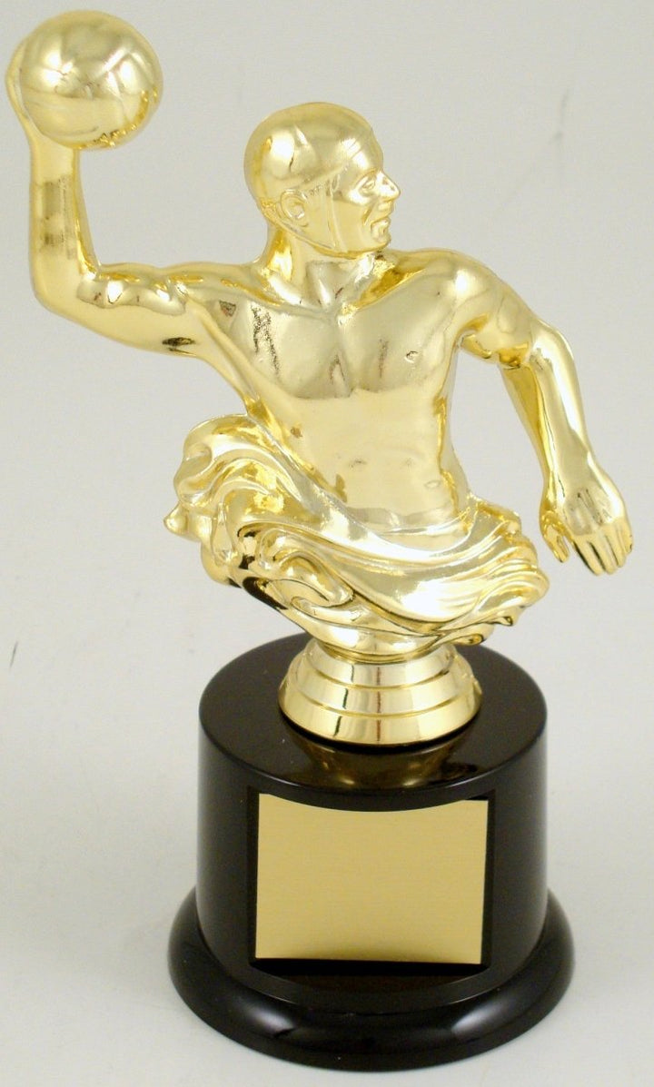 Water Polo Player Trophy On Black Round Base - Schoppy's Since 1921