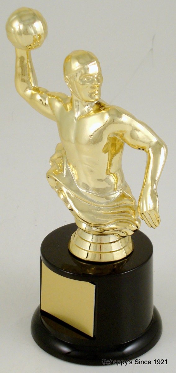 Water Polo Player Trophy On Black Round Base - Schoppy's Since 1921