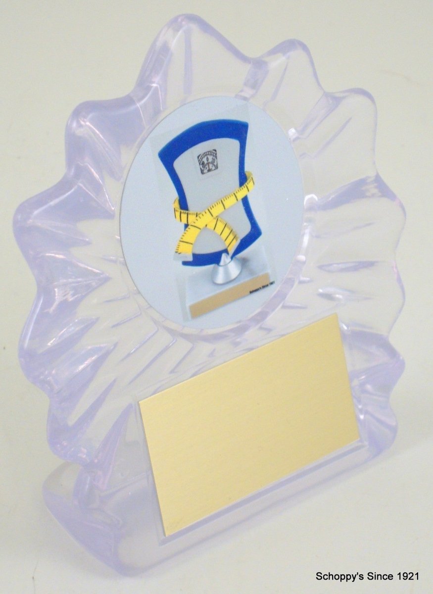 Weight Loss Acrylic Shell Logo Trophy - Schoppy's Since 1921