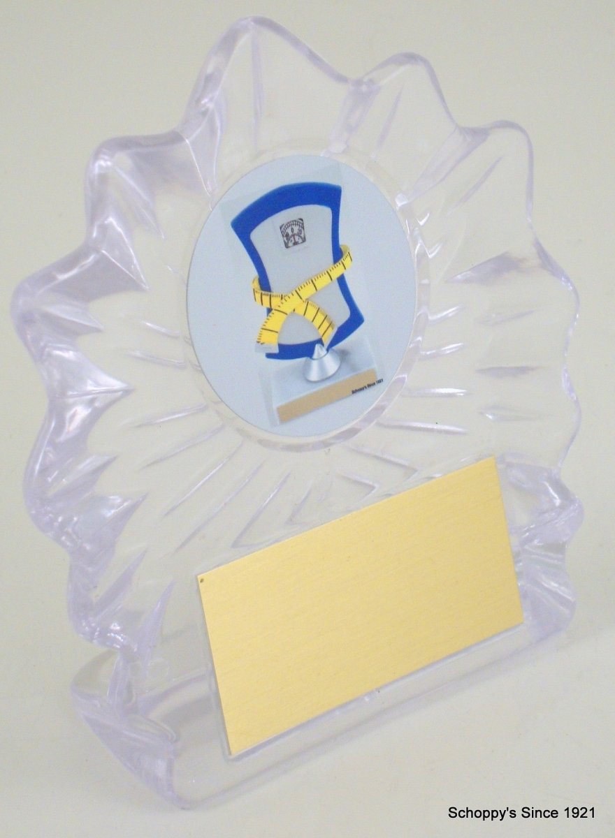 Weight Loss Acrylic Shell Logo Trophy - Schoppy's Since 1921