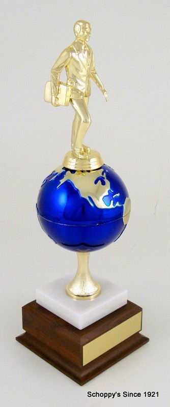 World's Greatest Salesperson Trophy on Marble and Wood Base-Trophies-Schoppy's Since 1921