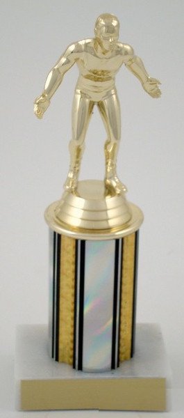 Wrestler Trophy on 3 Inch Round Column-Trophies-Schoppy's Since 1921