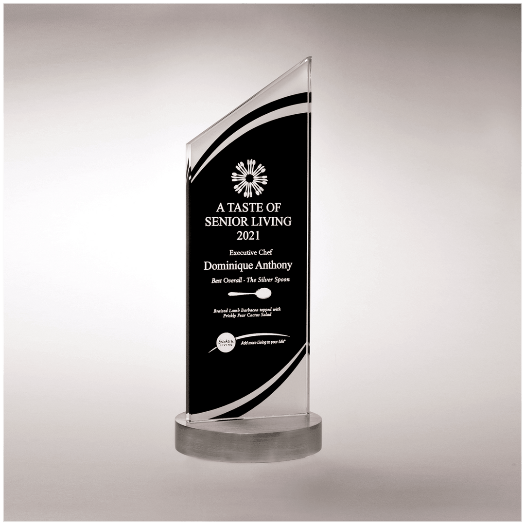 Zenith Series Black Silk Screened Glass Award - Schoppy's Since 1921