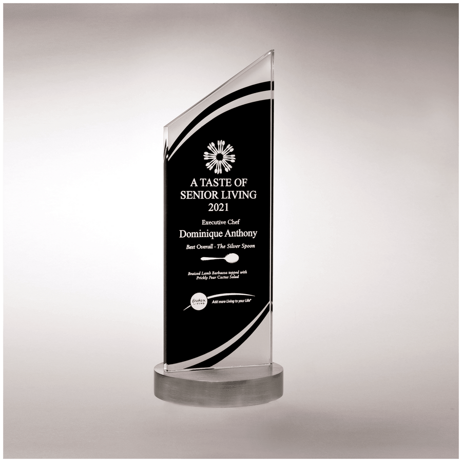 Zenith Series Black Silk Screened Glass Award - Schoppy's Since 1921
