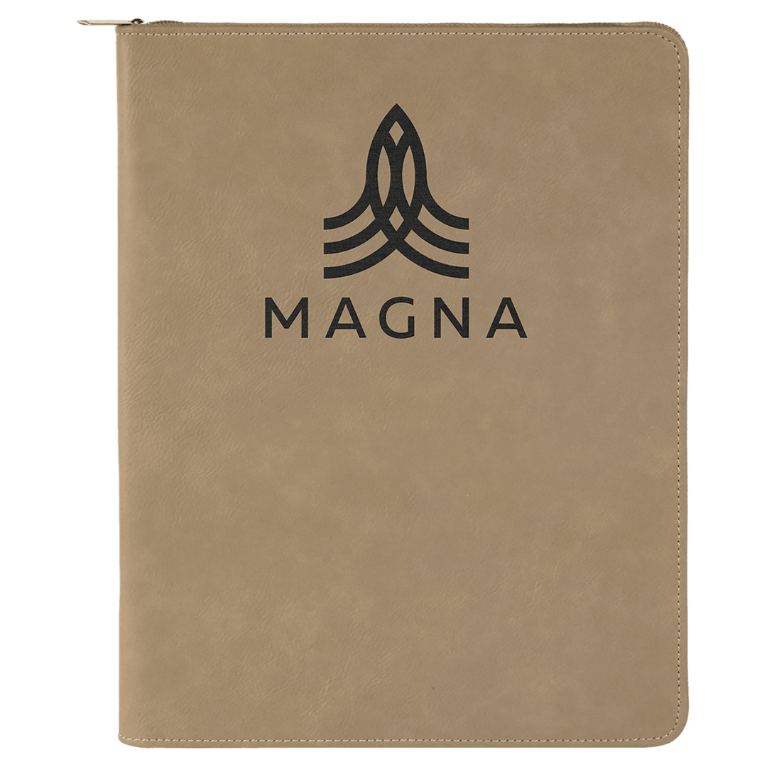 Zipper Laserable Leatherette Portfolio with Notepad - Schoppy's Since 1921