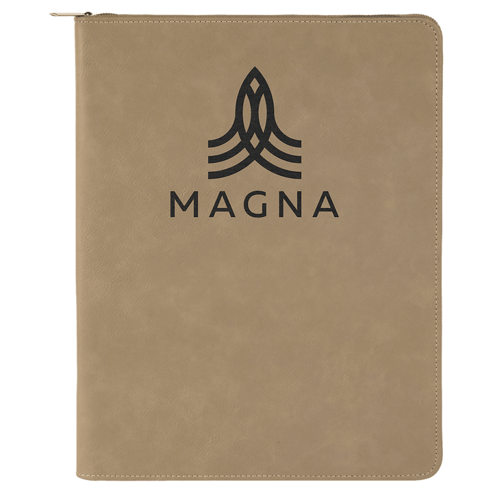 Zipper Laserable Leatherette Portfolio with Notepad - Schoppy's Since 1921