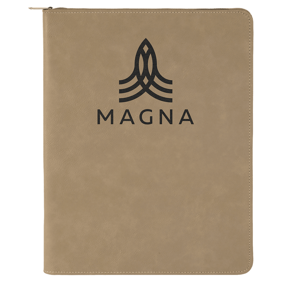 Zipper Laserable Leatherette Portfolio with Notepad - Schoppy's Since 1921