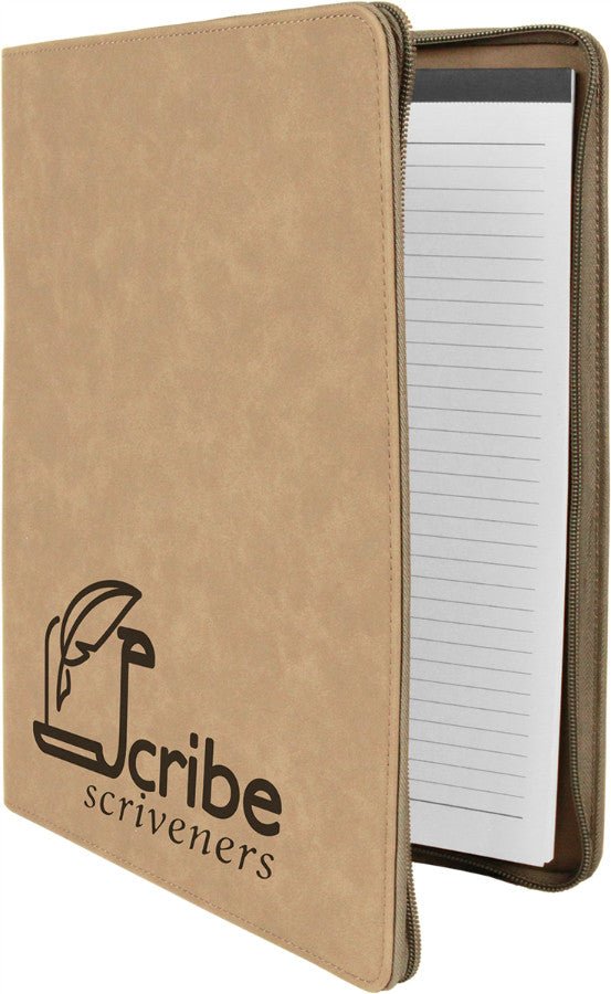 Zipper Laserable Leatherette Portfolio with Notepad - Schoppy's Since 1921