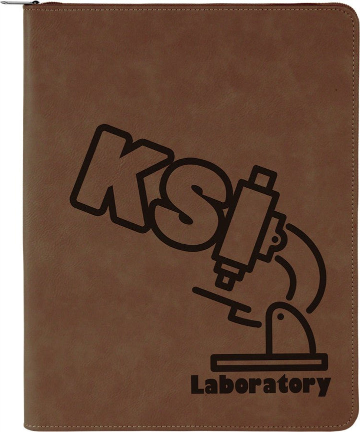 Zipper Laserable Leatherette Portfolio with Notepad - Schoppy's Since 1921