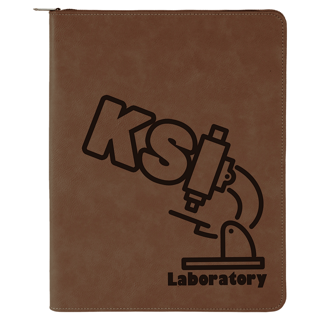 Zipper Laserable Leatherette Portfolio with Notepad - Schoppy's Since 1921