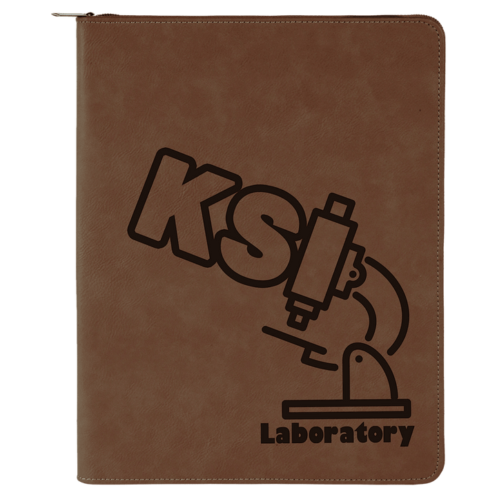 Zipper Laserable Leatherette Portfolio with Notepad - Schoppy's Since 1921