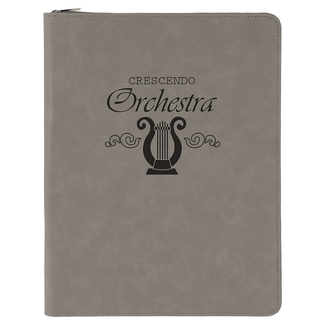 Zipper Laserable Leatherette Portfolio with Notepad - Schoppy's Since 1921
