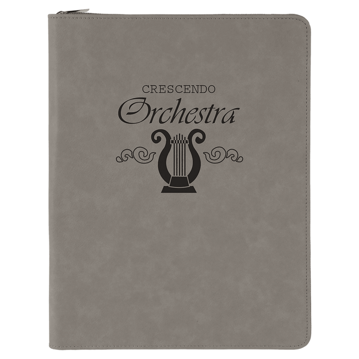 Zipper Laserable Leatherette Portfolio with Notepad - Schoppy's Since 1921