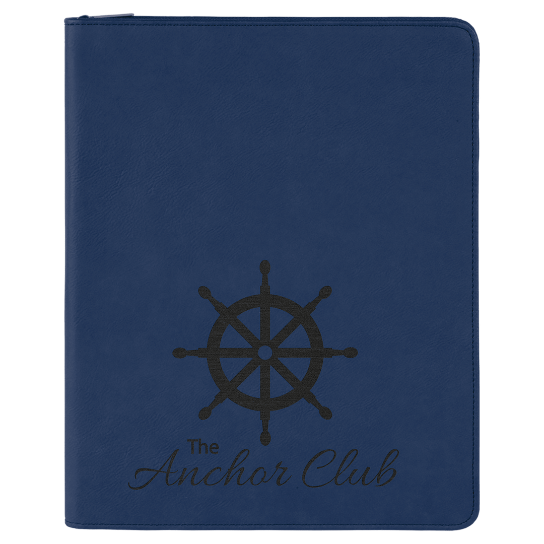 Zipper Laserable Leatherette Portfolio with Notepad - Schoppy's Since 1921