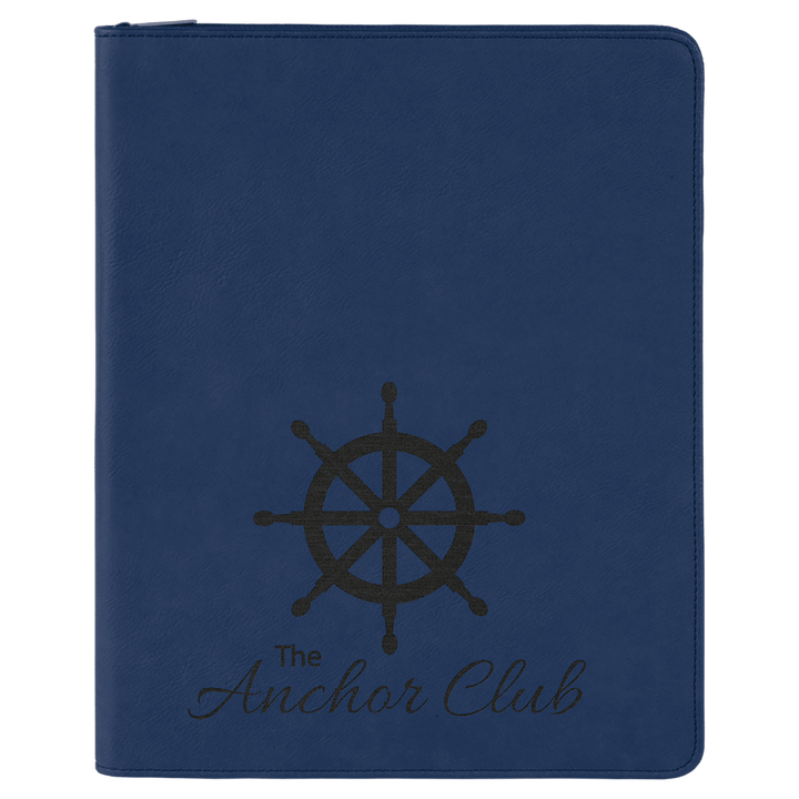 Zipper Laserable Leatherette Portfolio with Notepad - Schoppy's Since 1921