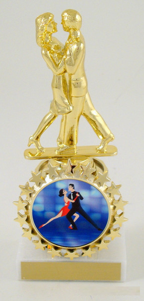 Couples Modern Dance Trophy with Starred Logo Holder-Trophies-Schoppy's Since 1921