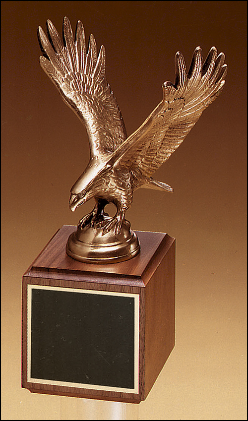 Antique Bronze Eagle Casting On A Walnut Base - 