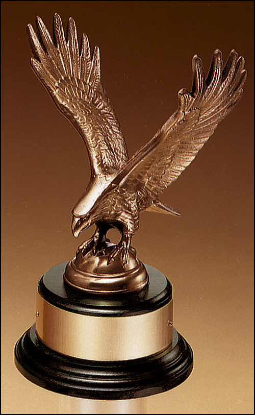 Antique Bronze Eagle Casting On A Black Base-Trophies-Schoppy&