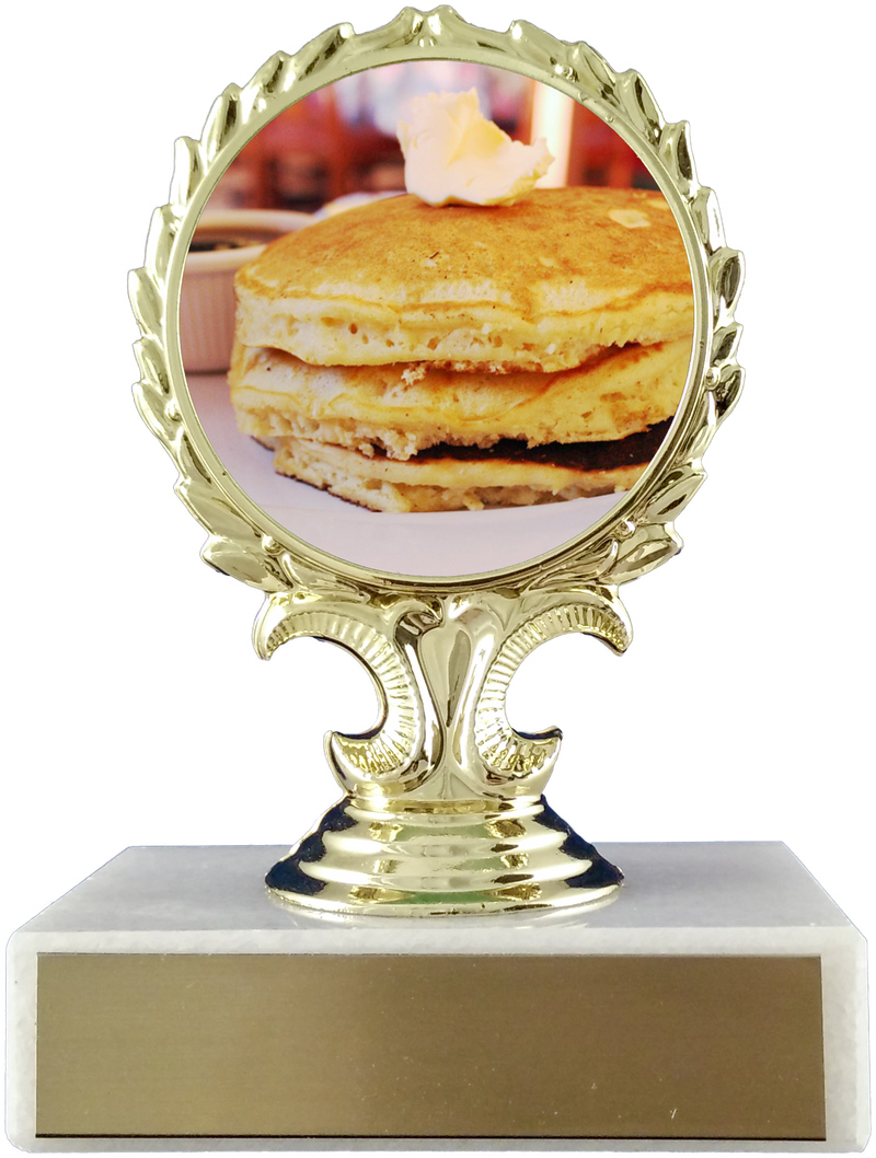 Pancake Trophy On Marble Base-Trophy-Schoppy&