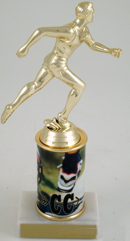 Cross Country Running Trophy with Custom Round Column-Trophies-Schoppy&