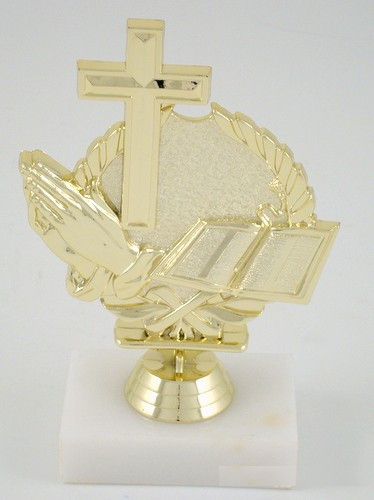Cross Wreath Trophy on Marble Base-Trophies-Schoppy's Since 1921